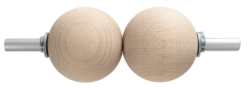 Accessories: double wooden ball with guide tube